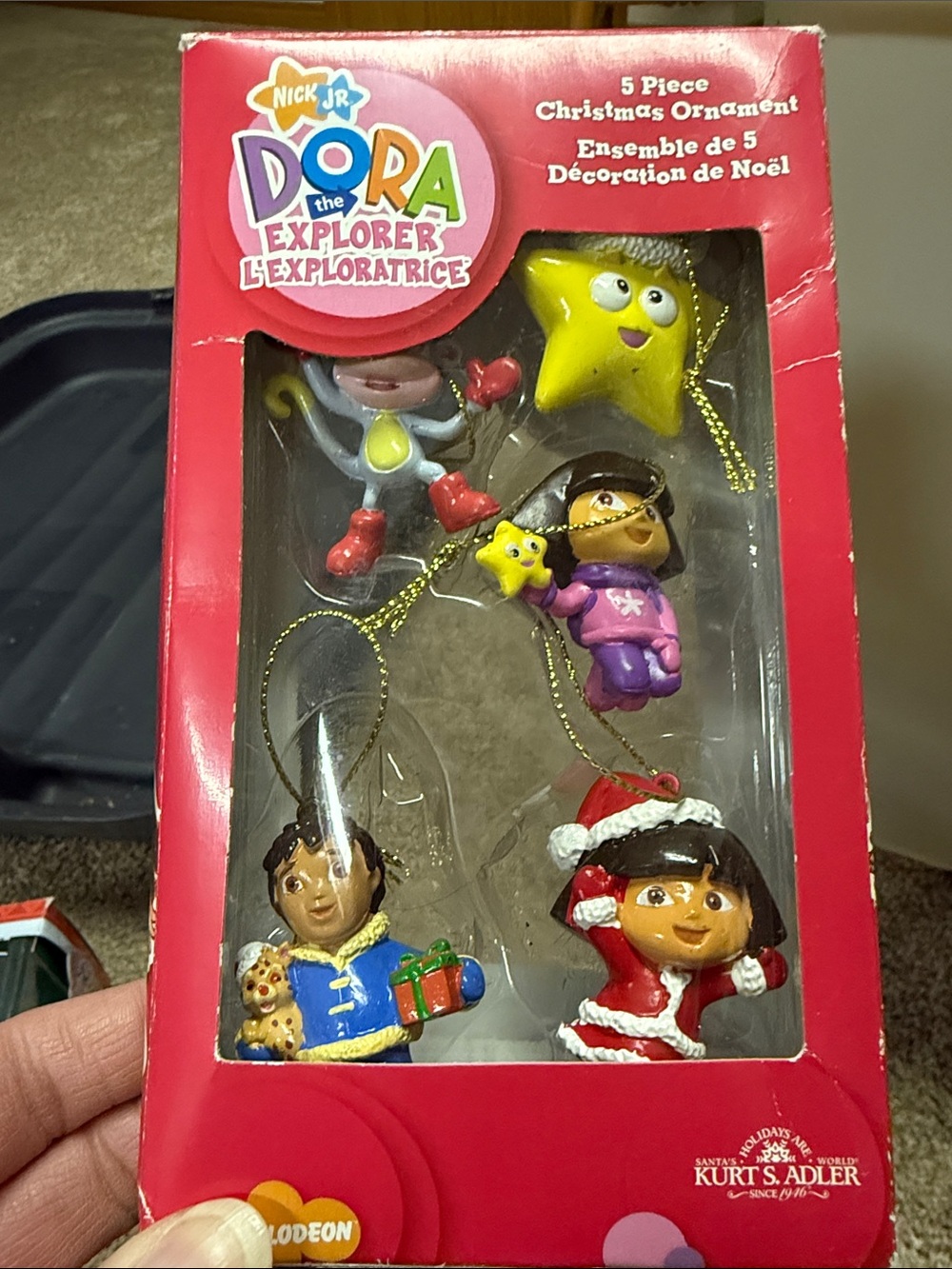 Dora the Explorer Kids 5-Piece Christmas Ornament Set - Red & Multicolor